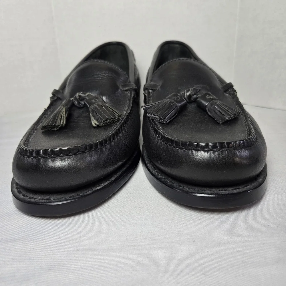 Polo Ralph Lauren Shoes Men 10 D Black Tassel Loafer Leather Moc Toe Slip On